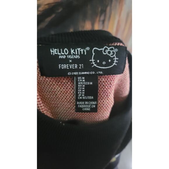 Hello Kitty x Forever 21 Keroppi Sweater Black All Over Print Sanrio 2022... - Picture 3 of 3